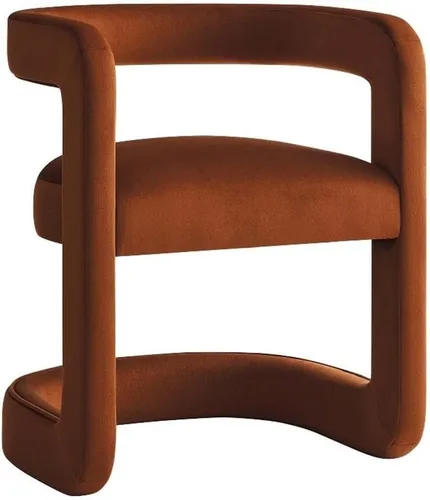 Vista 12 de Modway Winslow Silla de comedor de terciopelo resistente a las manchas en alabastro, sillón de barril con respaldo abierto, silla de comedor