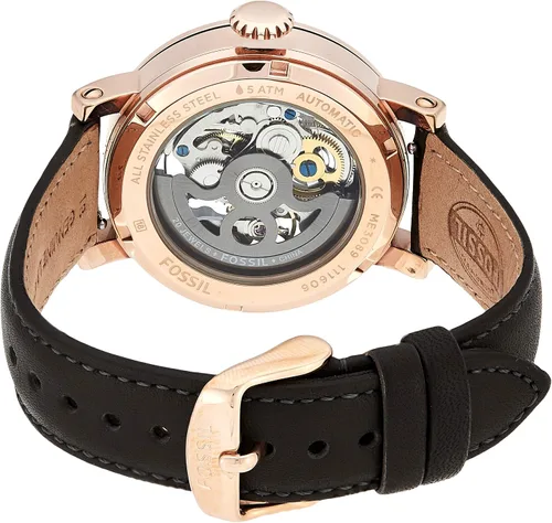 Vista 3 de Fossil Reloj de cuarzo con cronógrafo de acero inoxidable y cuero para mujer