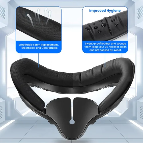 Vista 5 de VR Face Pad Replacement for Quest 2, Fitness Facial Interface Bracket, Foam Cushion, Anti-fogging Sweatproof Face Cover