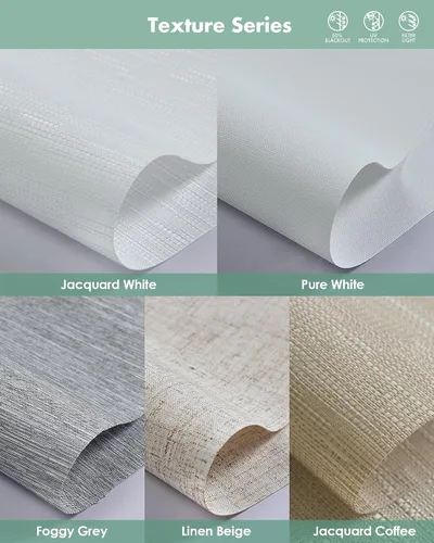 Vista 2 de Muestras de tela multicolor de persianas motorizadas Yoolax Light Filtering, Room Darkening, Sheer, Multicolor Fabric Swatches, Preview
