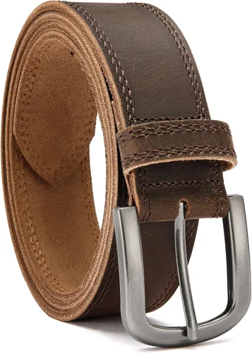 Vista 17 de CHAOREN Cinturón de cuero de grano completo para hombre, cinturones de trabajo para hombres, resistentes, uso diario para pantalones de mezclilla