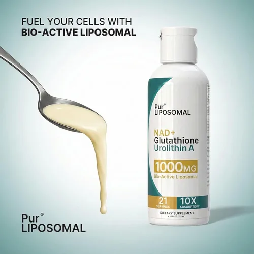 Vista 2 de NAD+ Glutatión Urolitina A 1000 mg Líquido - Absorción máxima NAD+ Pila con NMN y NR para energía celular - L-Glutatión para desintoxicación