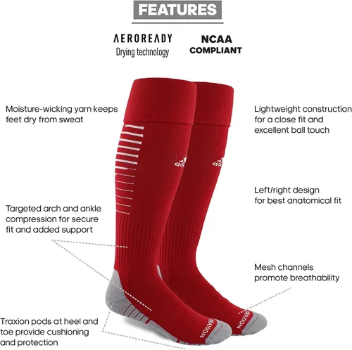 Vista 3 de adidas Calcetines de fútbol unisex Team Speed 2 para niños, niñas, hombres y mujeres (1 par)