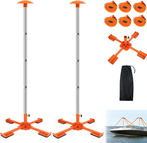 Vista 9 de Sistema de postes de soporte para cubierta de barco, postes ajustables de aluminio para cubierta de barco de 16 a 59 pulgadas, sistema de soporte