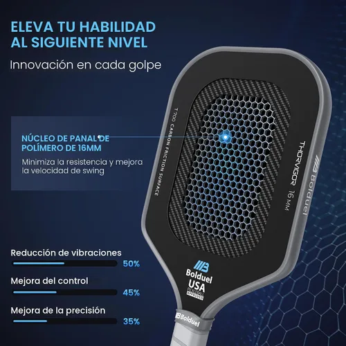 Vista 3 de Paletas de pickleball de fibra de carbono aprobadas por USAPA de nivel profesional para jugador agresivo y ofensivo, raqueta de pickleball