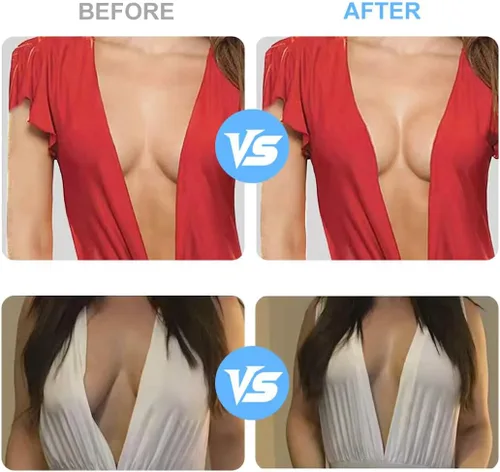 Vista 3 de Cinta invisible transparente impermeable para pechos, cinta suave para levantamiento de senos, cinta para senos grandes con un par de cubiertas