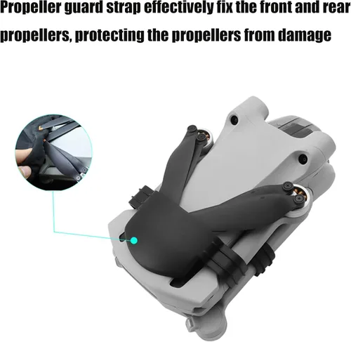 Vista 3 de Hélices Protector de correa de protección estabilizador Hélices fijador para DJI Mini 3 Pro/Mini 3 RC Drone Blade Protector Accesorios (negro)
