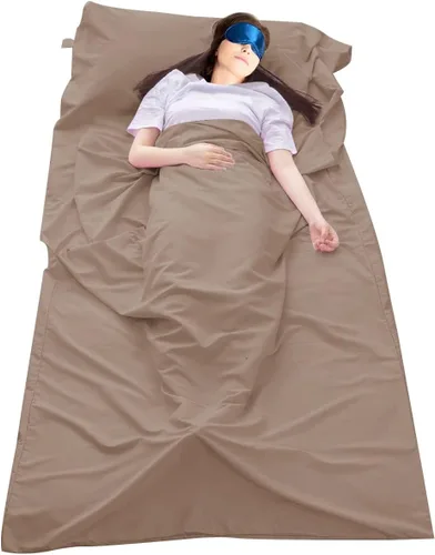 Vista 12 de Sleeping Bag Liner, Camping Travel Home Bed Sheet Compact Sacks Lightweight Breathable Machine Washable Travel Sheet, Multi Size Foldable Pouch