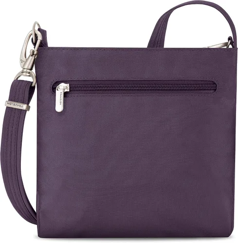 Vista 5 de Travelon - Mini bolsa clásica de hombro antirrobo, Púrpura), 42459-150