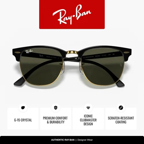 Vista 3 de Ray-Ban RB3016 Clubmaster - Lentes de sol cuadrados