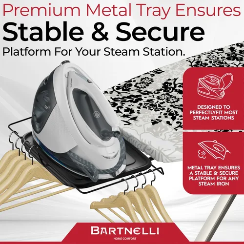 Vista 3 de Bartnelli Tabla de planchar Pro Luxury – Superficie de planchado extra ancha de 51 x 19 pulgadas, construcción de aluminio ultra premium, incluye