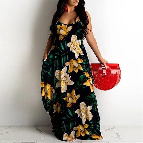 Vista 4 de DHWGDGKP Atuendos de primavera para mujer 2023, sin botones, sin mangas, vestido largo casual