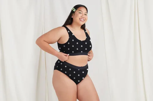 Vista 6 de MeUndies Bralette para mujer Brasier elástico de algodón con cuello en U Tela exclusiva de Tienda