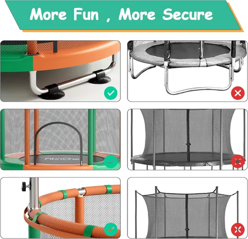 Vista 7 de 55" Toddler Mini Trampoline for Kids, Indoor Outdoor Toys with Swing, 440lbs Baby Kids Trampoline, Gymnastics Bar, Birthday Gifts for Boy Girl Age