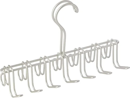 Vista 4 de iDesign Classico - Organizador horizontal de metal con 14 ganchos para corbatas, cinturones, sombreros, bolsos, toallas, chaquetas, 10.25 x 3.75 x