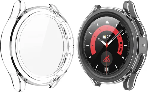 Vista 17 de Langboom Funda rígida negra compatible con Samsung Galaxy Watch 5 Galaxy Watch 4 de 1.575 pulgadas (1.575 in) con protector de pantalla, protector