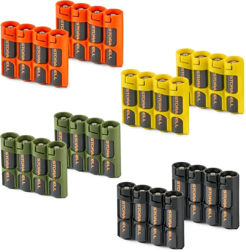 Vista 14 de Soporte para 12 baterías Storacell, AA Powerpax, color amarillo. Negro