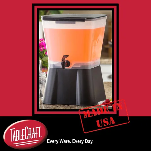 Vista 7 de TableCraft 955 Beverage Dispenser, Polypropylene Plastic, Non-Insulated, 3-Gallon Capacity, 7" Faucet Clearance, Durable Build, Easy Dispensing