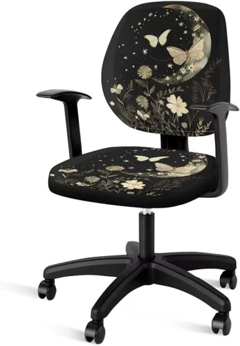 Vista 16 de Funda para silla de oficina con diseño de mariposa de 2 piezas, fundas para silla de juegos, bonitas fundas transpirables para silla de escritorio