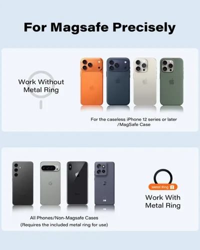 Vista 6 de APPS2Car Soporte magnético para teléfono de coche, compatible con MagSafe, soporte magnético para teléfono para iPhone 17, 16, 15, 14, 13, serie