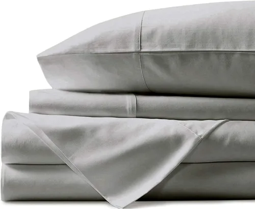 Vista 10 de Juego de cama de 5 piezas, 100% algodón egipcio de 600 hilos, fundas de almohada y sábana bajera con bolsillo extra profundo, ropa de cama suave
