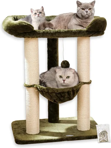 Vista 8 de Happi N Pets Torre de Árbol para Gatos Grande de 28 pulgadas para Gatos de Interior, Poste Rascador para Gatos con Cama Grande para Gatos Grandes
