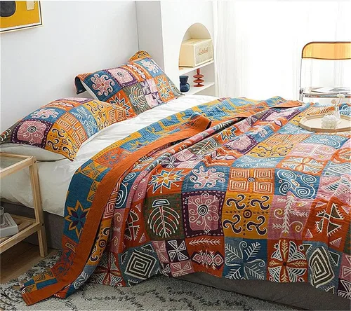Vista 191 de MSGKV - Manta bohemia/primaveral de algodón para sofá y sala de estar, de gasa acogedora, de 50 x 60 pulgadas 50"x60" Cotton Throw, Woven Bird