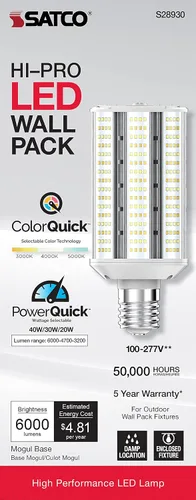 Vista 7 de Satco 40W/LED/WP/CCT/EX39/100-277V Blanco