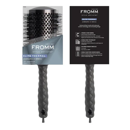 Vista 6 de Fromm Elite Thermal Ceramic x Ionic - Cepillo redondo de 2.5 pulgadas para golpes expertos y secado más rápido del cabello, cepillo de pelo