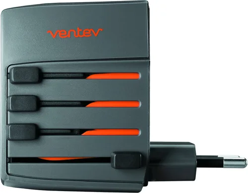 Vista 5 de Ventev Global Charginghub 300 Carga simultáneamente dos dispositivos USB, el adaptador de viaje de dos puntas funciona en más de 150 países, se