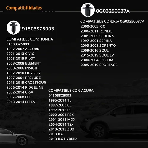 Vista 6 de Kit de clips de retención de automóvil de 6 tamaños, clips para panel de moldura de puerta automática, accesorios de repuesto de tornillos