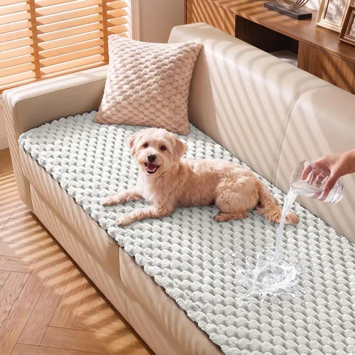 Vista 13 de TAOCOCO 100% Waterproof Couch Cover for Dogs, Washable Flannel Sofa Protector, Non Slip Sofa Covers for 3 Cushion Couch Pet Friendly, Soft Plush Cat