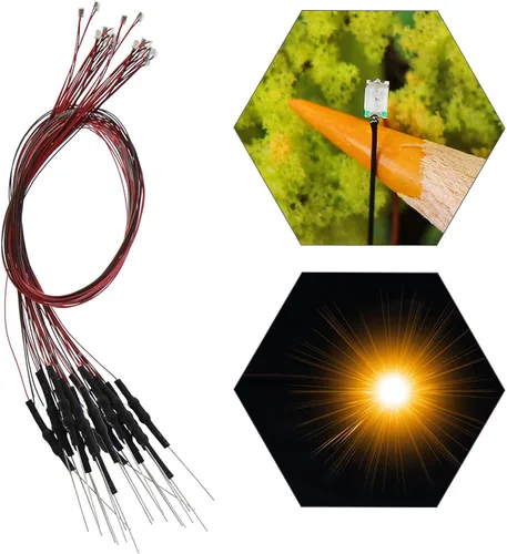 Vista 13 de L0603B 20pcs pre-cableado SMD LED 0603 Bule Diodo emisor de luz 12V Micro Litz Cable Cable Longitud 7.8 pulgadas (7.9 in) para DIY Manual