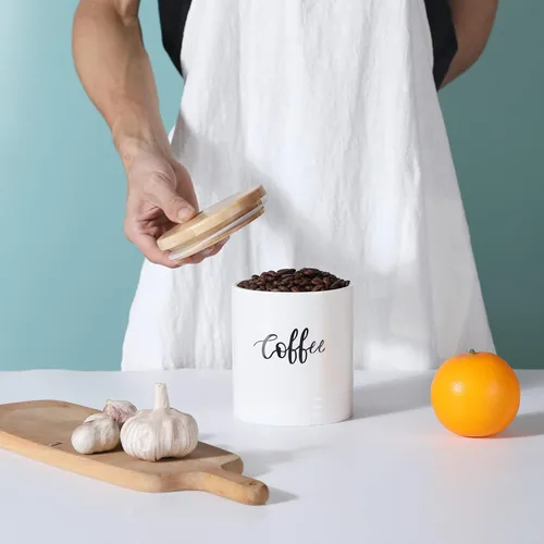 Vista 6 de LEETOYI Contenedores de almacenamiento de alimentos de porcelana con tapa, diseño de tamaño pequeño y ahorra espacio, 4.5 pulgadas, color blanco