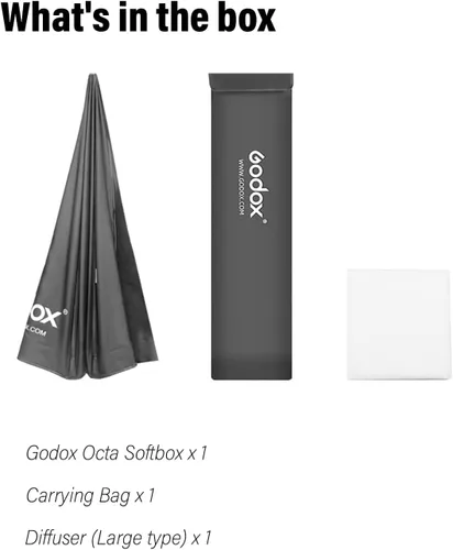 Vista 3 de Kit de Reflector de Paraguas Octogonal Godox SB-UBW, 32"/80cm, con Bolsa de Transporte para Retrato o Fotografía de Producto