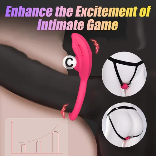 Vista 3 de Malika - Juguetes sexuales para parejas, vibrador de clítoris manos libres con 9 vibraciones fuertes, juguete sexual para adultos