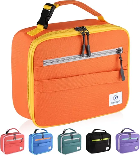 Vista 14 de Genteen Paquete de 2 bolsas de almuerzo suaves aisladas con doble cremallera, resistente, congelable y reutilizable para niños, hombres