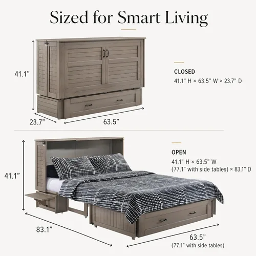 Vista 2 de Night & Day Muebles Poppy - Cama de madera flotante cepillada con colchón Murphy, Queen