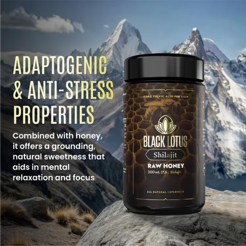 Vista 5 de Black Lotus Pure Shilajit - Tintura líquida de miel cruda de resina, 10.1 fl oz, 100% Shilajit natural puro para hombres y mujeres, aminoácidos, 175