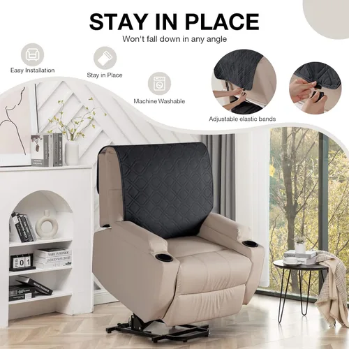 Vista 3 de VANSOFY Fundas para sillas reclinables, 100% impermeables, funda para respaldo reclinable, funda antideslizante para silla de perro, protector