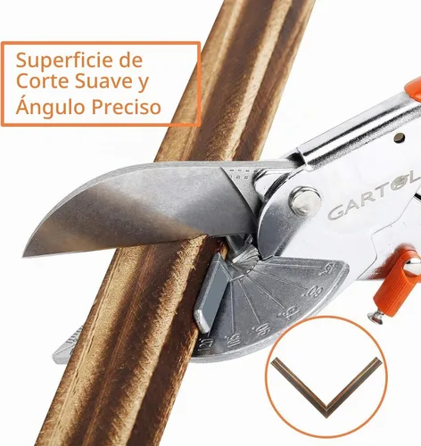 Vista 6 de Tijeras de inglete, tijeras multifuncionales de canalización para corte angular de molduras y acabados, ajustables de 45 a 135 grados, herramientas