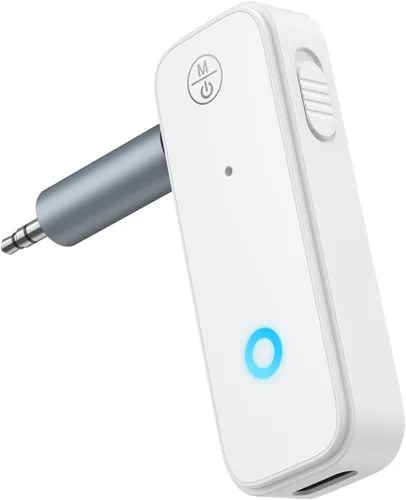 Vista 9 de Adaptador AUX Bluetooth 5.4 para automóvil, receptor transmisor Bluetooth 2 en 1 para auriculares de TV, altavoz estéreo para el hogar, llamadas