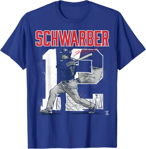 Vista 12 de Camiseta con número de jugador de Kyle Schwarber - Ropa, Azul / Patchwork, S