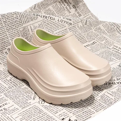 Vista 2 de Zapatos de chef para hombre, antideslizantes, impermeables, zapatos de trabajo para hombre, zuecos de enfermería, zapatos de enfermería