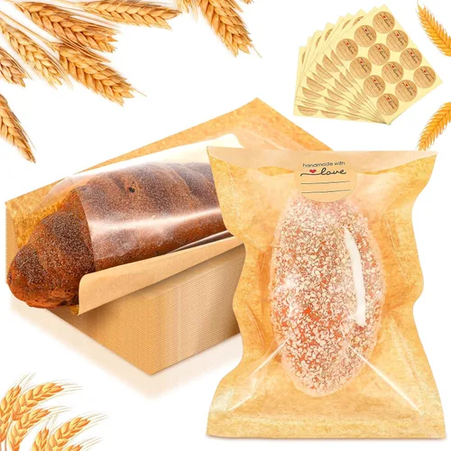 Vista 9 de Outus 100 bolsas de empaque para galletas con sello, bolsas de panadería de 3 x 3 pulgadas con ventana, papel resistente a la grasa termosellable