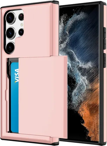 Vista 93 de Funda tipo cartera para Samsung Galaxy S22 con ranura para 2 tarjetas de crédito Funda a prueba de golpes Hybrid Heavy Duty Protection Armor Funda