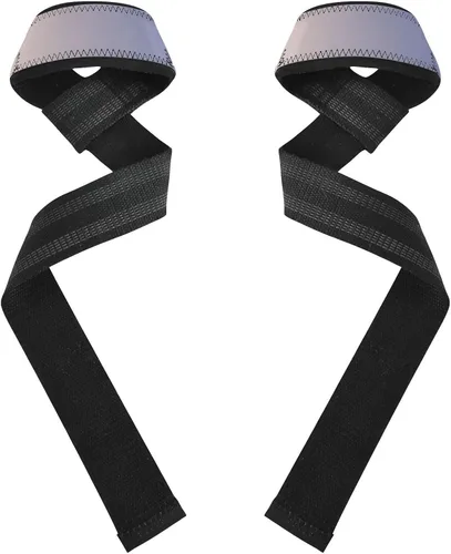 Vista 2 de Pink Blue Gradient Lift Straps 26" Power Workouts Deadlift Wrist Straps for Weightlifting, Bodybuilding, Powerlifting, Strength Training