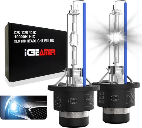 Vista 20 de ICBEAMER 10000K D1R D1C D1S Xenon HID Reemplazo directo Reemplazar bombillas de luz baja para faros delanteros de fábrica OEM [Color: azul]