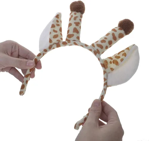 Vista 3 de TOPTIE Diademas de animales de felpa para decoraciones de Navidad, aro de pelo de cuerno de oreja para niños y adultos, suministros de fiesta