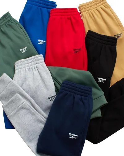 Vista 6 de Reebok Pantalones deportivos para niños, paquete de 2 pantalones deportivos de forro polar de rendimiento con bolsillos para correr y entrenar